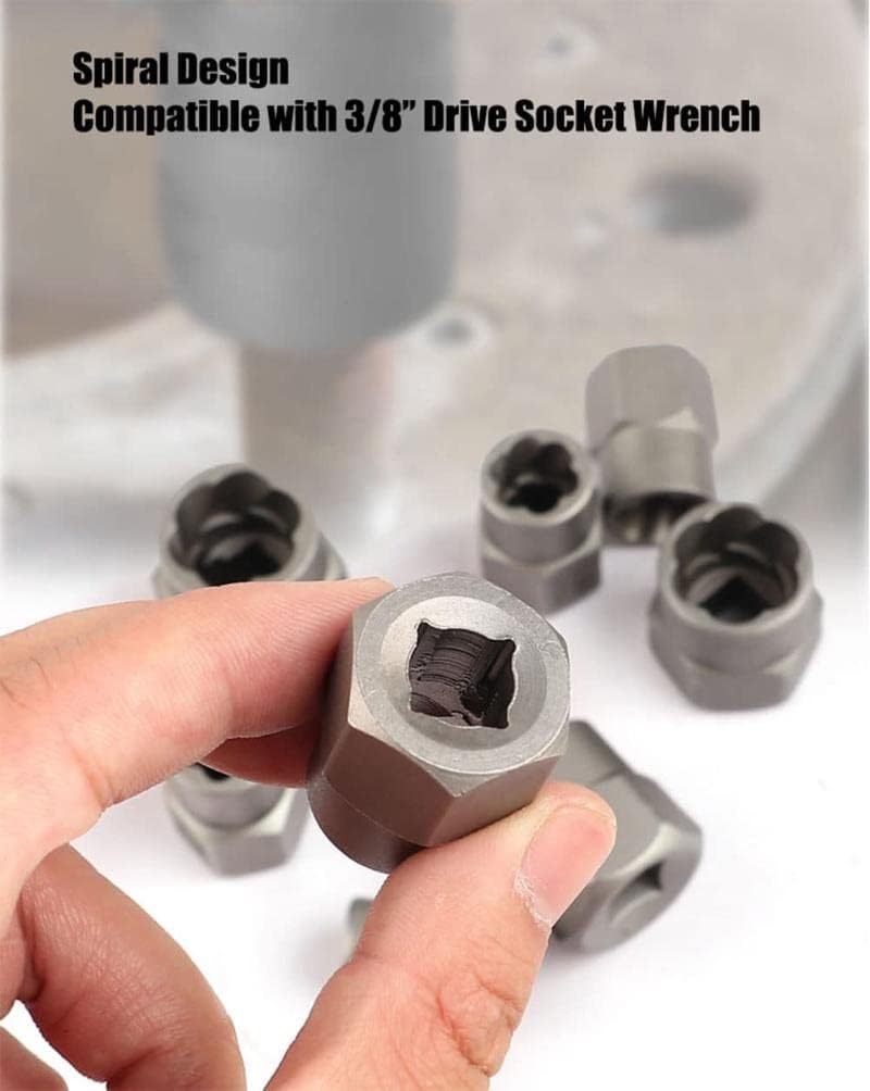 14-teiliges Schraubenausdreher-Set, Schlagschraube- und Mutternentferner-Steckschlüssel-Werkzeug, abisolierte Radmuttern-Entferner, abgerundete Schrauben und Muttern (Einheitsgröße, 14 Stück) )