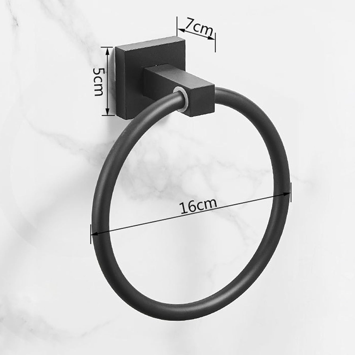 Handtuchring aus Edelstahl, mattschwarz, Wandmontage, Badezimmer-Handtuchhalter, Handtuchhalter für Badezimmer, Organizer, Küche (schwarz-rot)