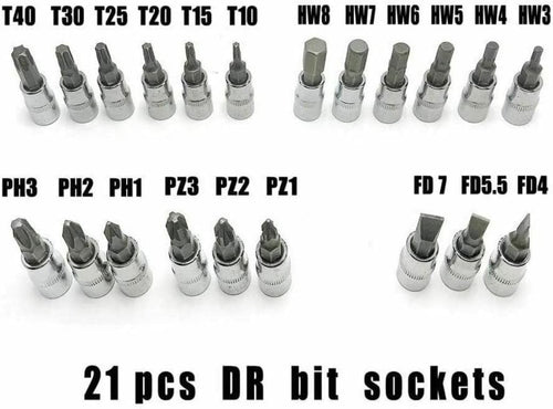 1/4 Zoll Steckschlüssel Set, 46 Stück Laufwerksbuchse und Schraubendreher Bit Set mit Ratschenschlüssel für Autos Fahrrad Reparaturwerkzeug(One Size - 46Pcs)